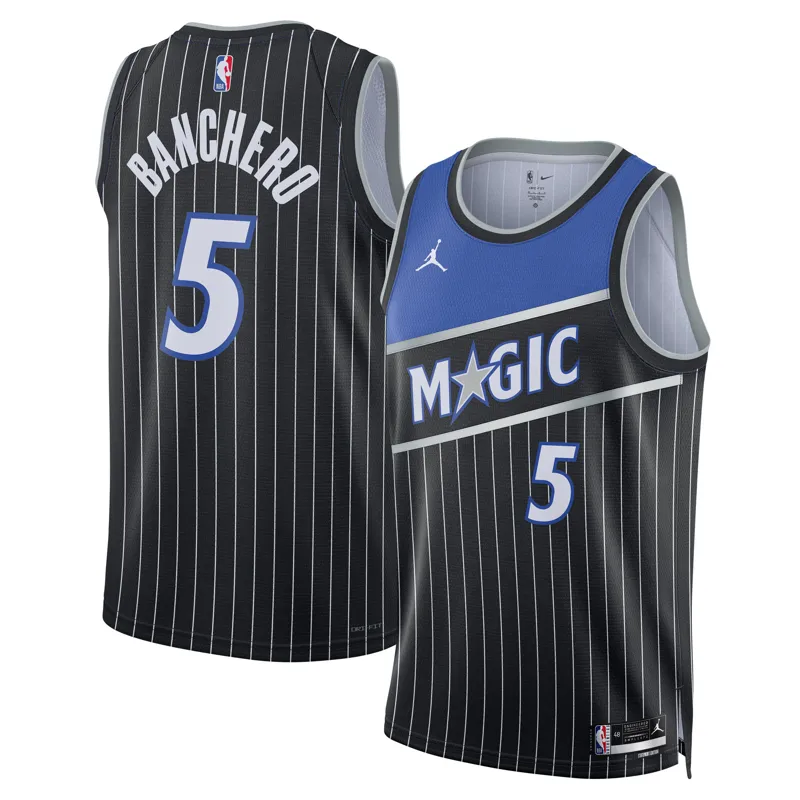 Orlando Magic Jersey Jordan Brand Franz Wagner Black Swingman Statement Edition Jersey - Image 2