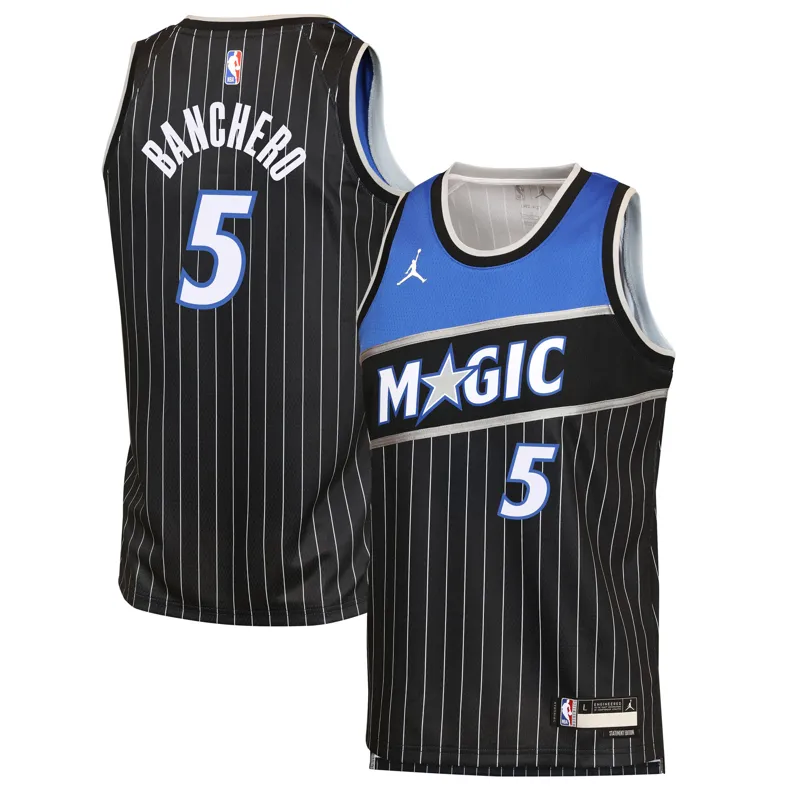 Orlando Magic Jersey Jordan Brand Franz Wagner Black Swingman Statement Edition Jersey - Image 3