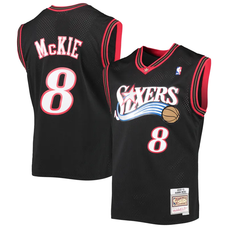 Philadelphia 76ers Jersey Aaron Mckie Black Hardwood Classics Swingman Jersey