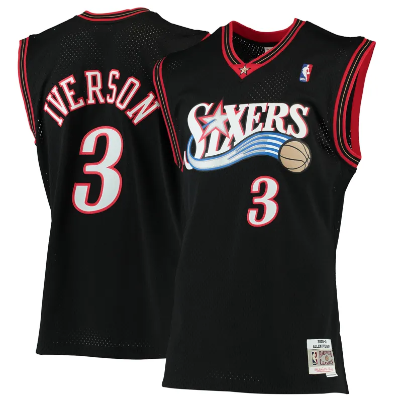 Philadelphia 76ers Jersey Aaron Mckie Black Hardwood Classics Swingman Jersey - Image 4