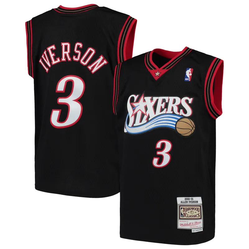 Philadelphia 76ers Jersey Allen Iverson Black 2003-04 Hardwood Classics Reload #20 Swingman Jersey - Image 2