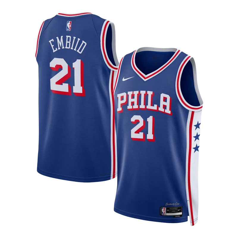 Philadelphia 76ers Jersey Joel Embiid Royal Swingman Icon Edition Jersey