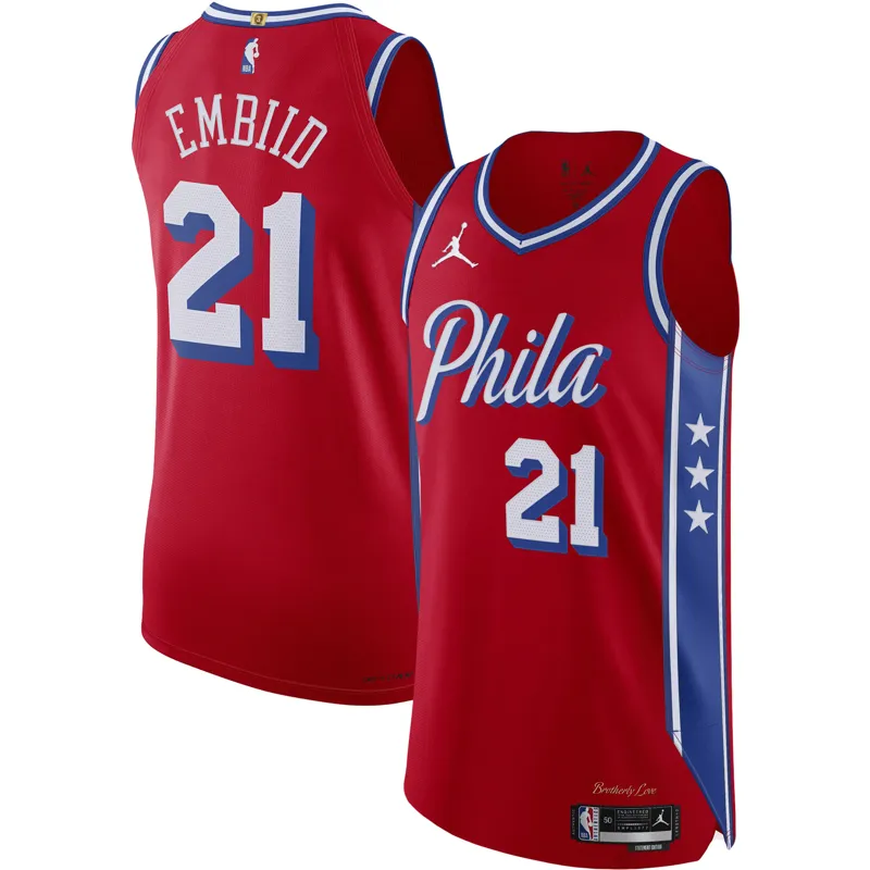 Philadelphia 76ers Jersey Joel Embiid White Fast Break Association Edition Jersey - Image 5