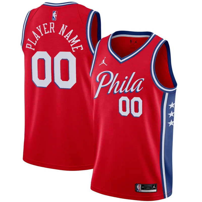 Philadelphia 76ers Jersey Jordan Brand Joel Embiid Red Swingman Statement Edition Jersey - Image 4