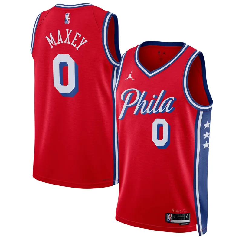 Philadelphia 76ers Jersey Jordan Brand Joel Embiid Red Swingman Statement Edition Jersey - Image 5
