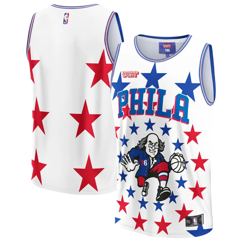 Philadelphia 76ers Jersey Kelly Oubre Jr Blue Fast Break Icon Edition Jersey - Image 5