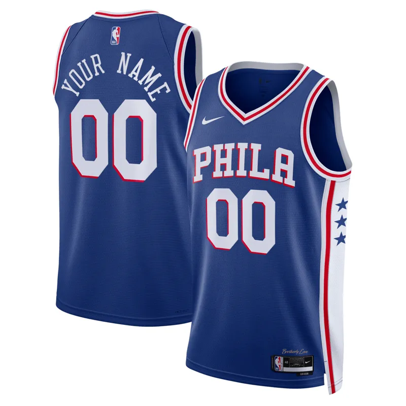 Philadelphia 76ers Jersey Royal 2022-23 Swingman Custom Icon Edition Jersey
