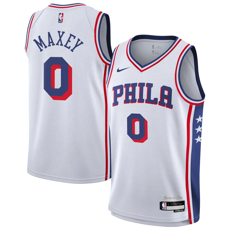 Philadelphia 76ers Jersey Tyrese Maxey Royal Swingman Icon Edition Jersey - Image 3