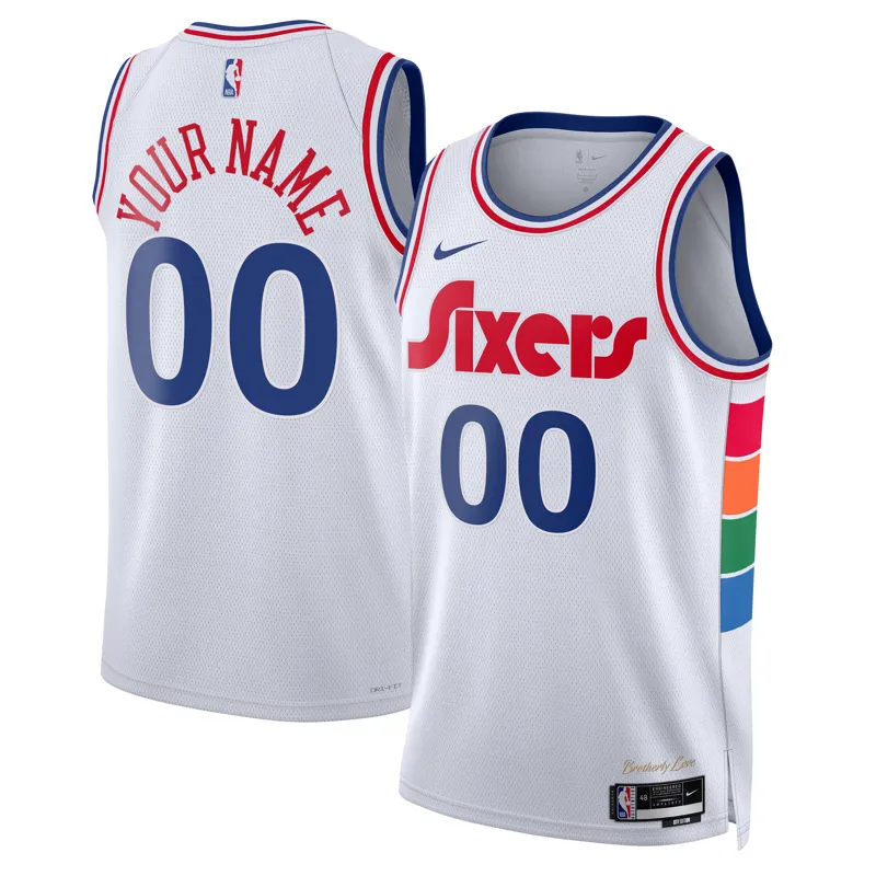 Philadelphia 76ers Jersey White 2024-25 Custom Swingman City Edition Jersey