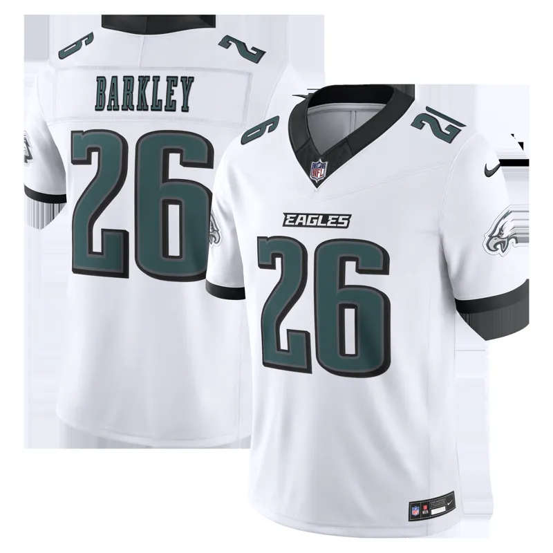 Philadelphia Eagles Jersey Saquon Barkley White Vapor Fuse Limited Jersey - Image 3