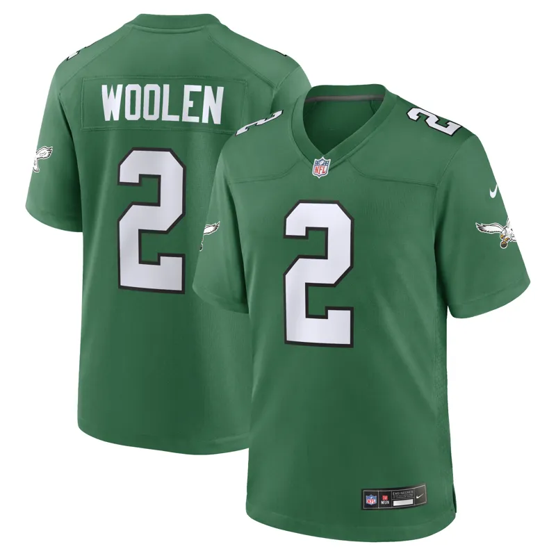Philadelphia Eagles Jersey Tariq Woolen Kelly Green Alternate Game Jersey - Image 4