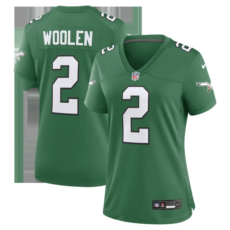 Philadelphia Eagles Jersey Tariq Woolen Kelly Green Alternate Game Jersey - Image 2