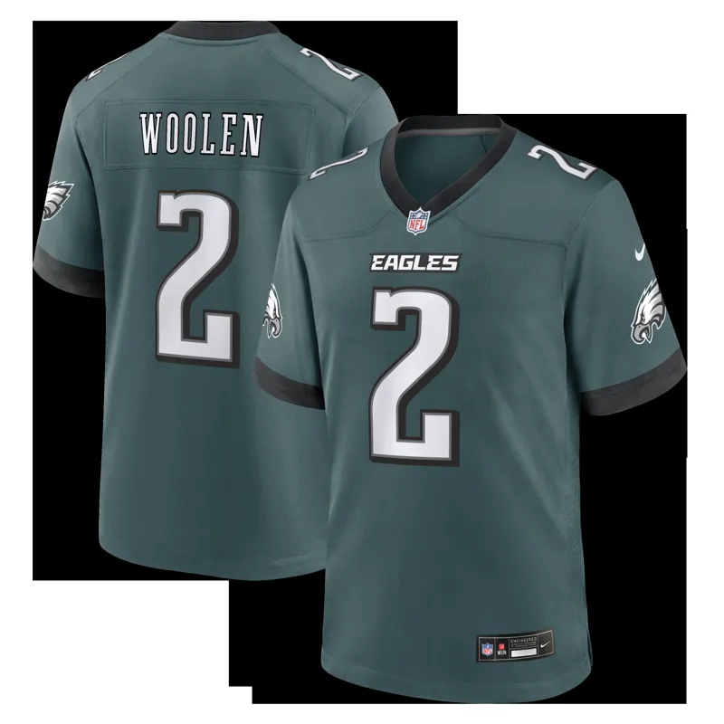 Philadelphia Eagles Jersey Tariq Woolen Midnight Green Team Game Jersey - Image 2