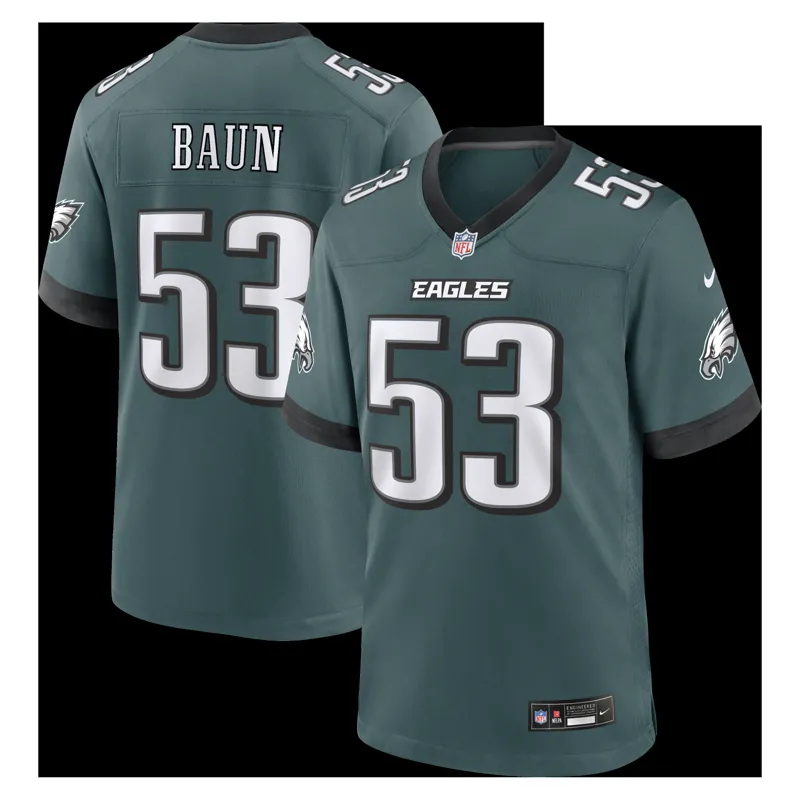 Philadelphia Eagles Jersey Zack Baun Midnight Green Game Jersey - Image 4