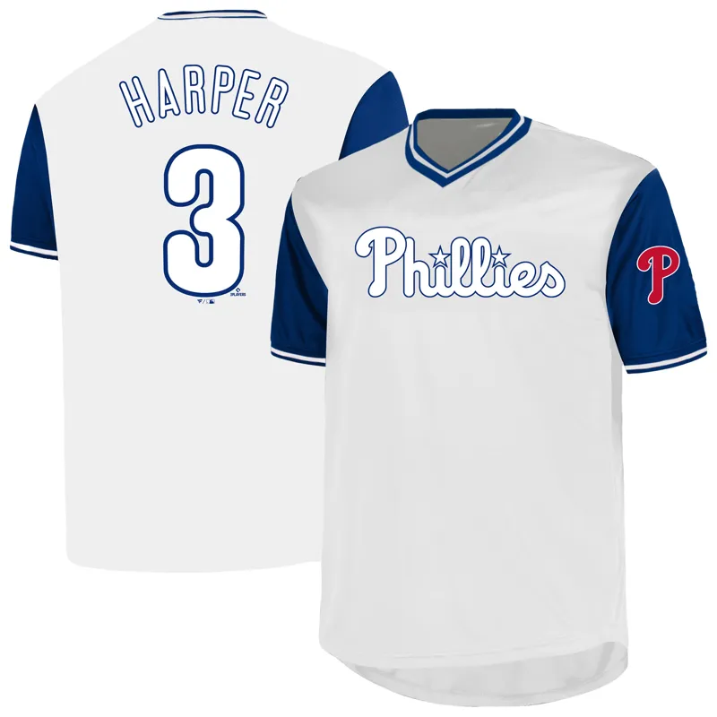 Philadelphia Phillies Jersey Mens Profile Bryce Harper White Big & Tall Name & Jersey