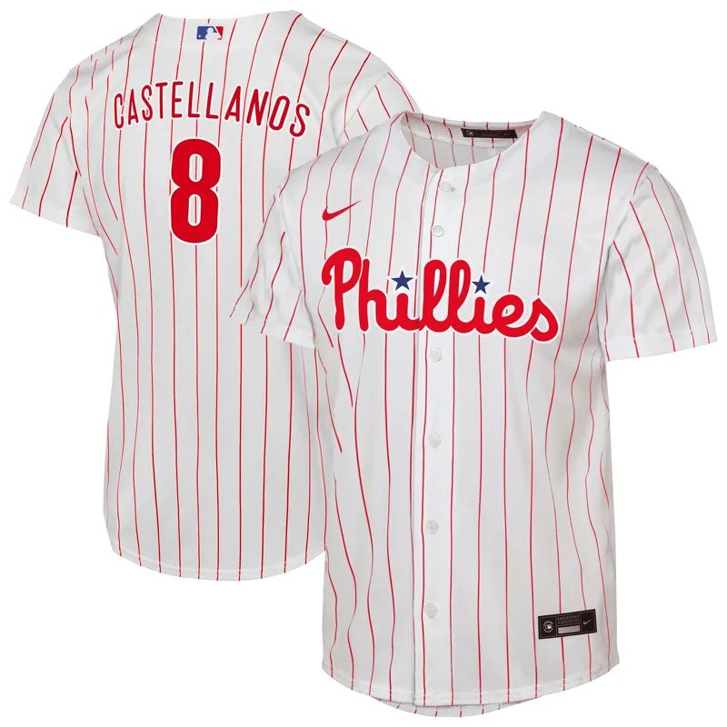 Philadelphia Phillies Jersey Nick Castellanos White Home Game Player Jersey - Image 3