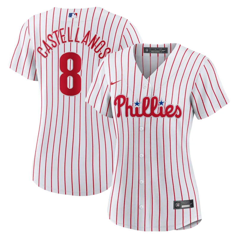 Philadelphia Phillies Jersey Nick Castellanos White Home Game Player Jersey - Image 2