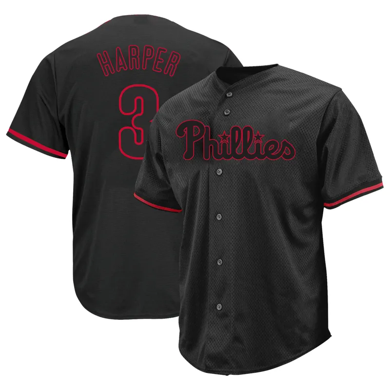 Philadelphia Phillies Jersey Profile Black Big & Tall Pop Jersey - Image 3