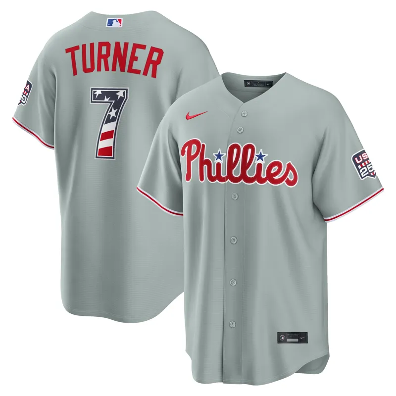 Philadelphia Phillies Jersey Trea Turner Blue City Connect Limited Jersey - Image 2