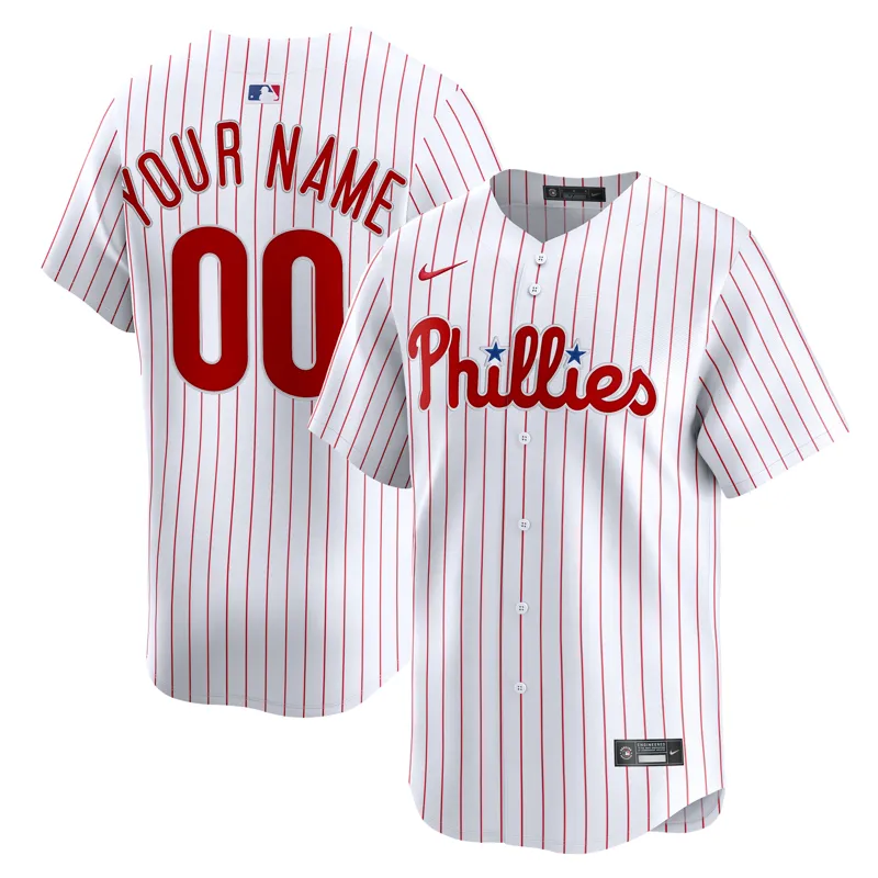 Philadelphia Phillies Jersey White Home Limited Custom Jersey