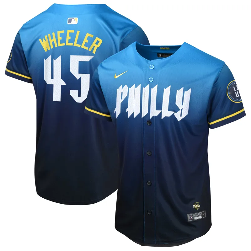 Philadelphia Phillies Jersey Zack Wheeler Blue 2024 City Connect Limited Player Jersey