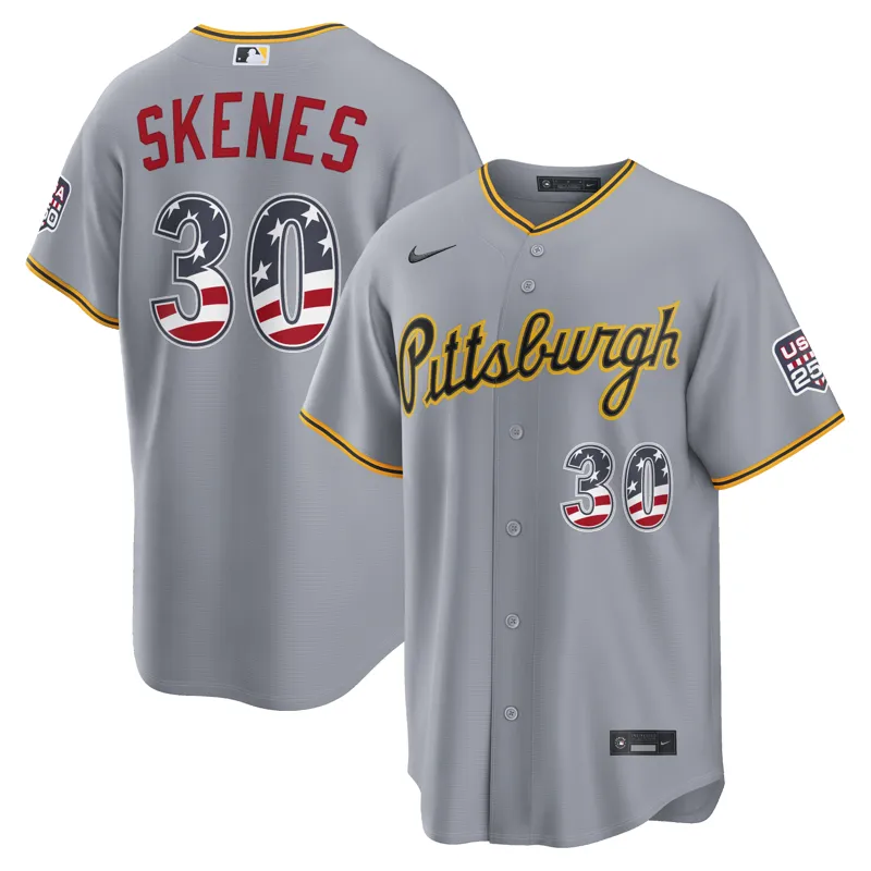 Pittsburgh Pirates Jersey Paul Skenes Gray Road Jersey - Image 3