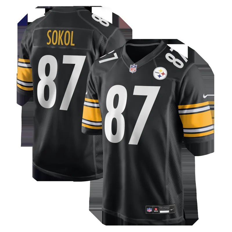 Pittsburgh Steelers Jersey Matt Sokol Black Team Game Jersey