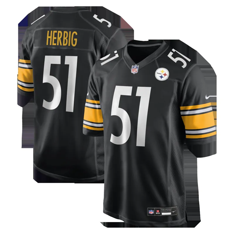 Pittsburgh Steelers Jersey Nick Herbig Black Game Jersey - Image 2