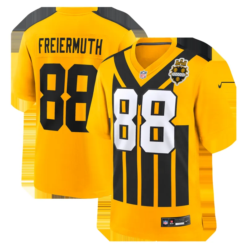 Pittsburgh Steelers Jersey Pat Freiermuth Gold Alternate 1933 Throwback Game Jersey - Image 4