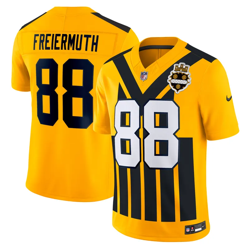 Pittsburgh Steelers Jersey Pat Freiermuth Gold Alternate 1933 Throwback Game Jersey - Image 5