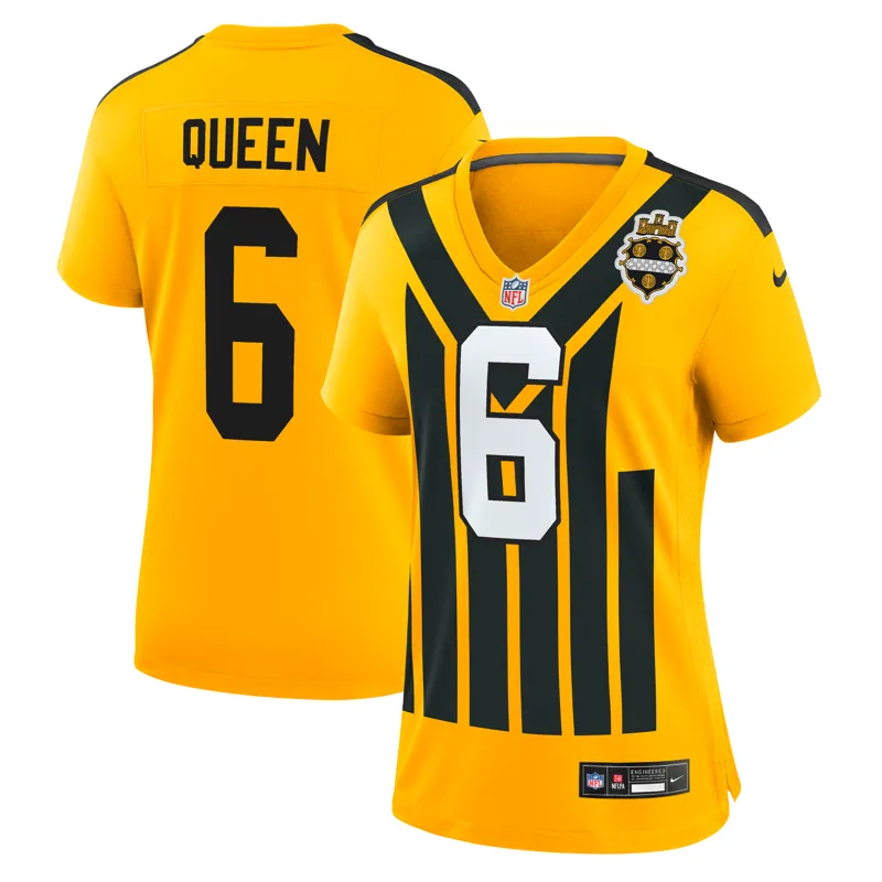 Pittsburgh Steelers Jersey Patrick Queen Gold Alternate 1933 Throwback Game Jersey - Image 3