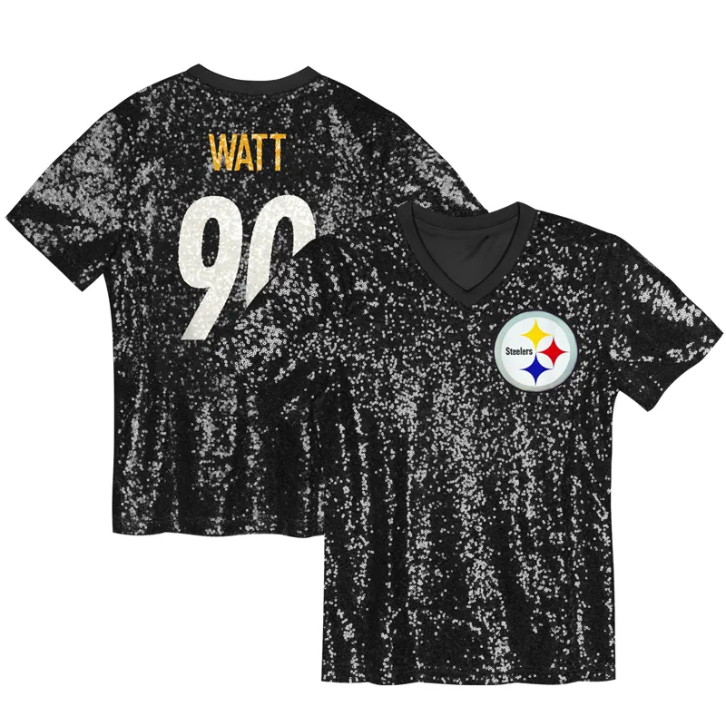 Pittsburgh Steelers Jersey Tj Watt Black Player Name & V Neck Jersey