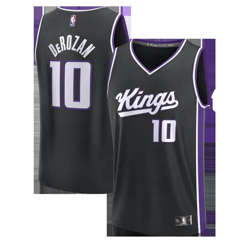 Sacramento Kings Jersey Demar Derozan Black Fast Break Player Icon Edition Jersey
