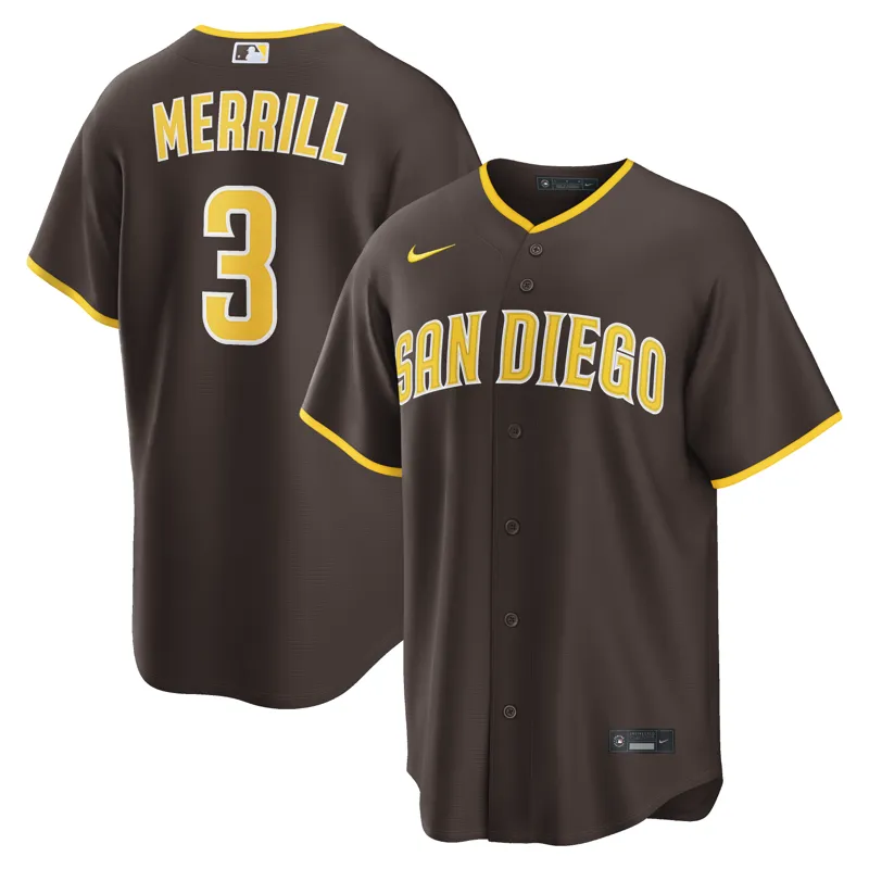 San Diego Padres Jersey Jackson Merrill Black Out Jersey - Image 3