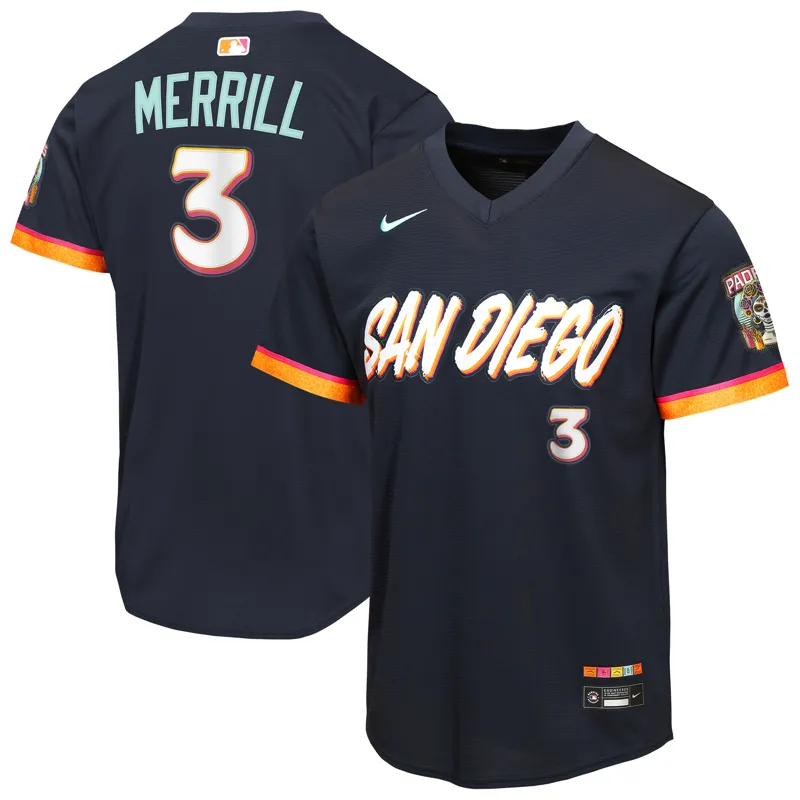 San Diego Padres Jersey Jackson Merrill Obsidian 2026 City Connect Stadium Jersey