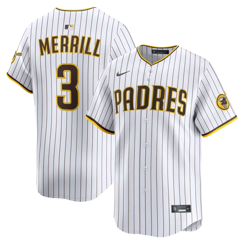 San Diego Padres Jersey Jackson Merrill White Home Jersey - Image 2