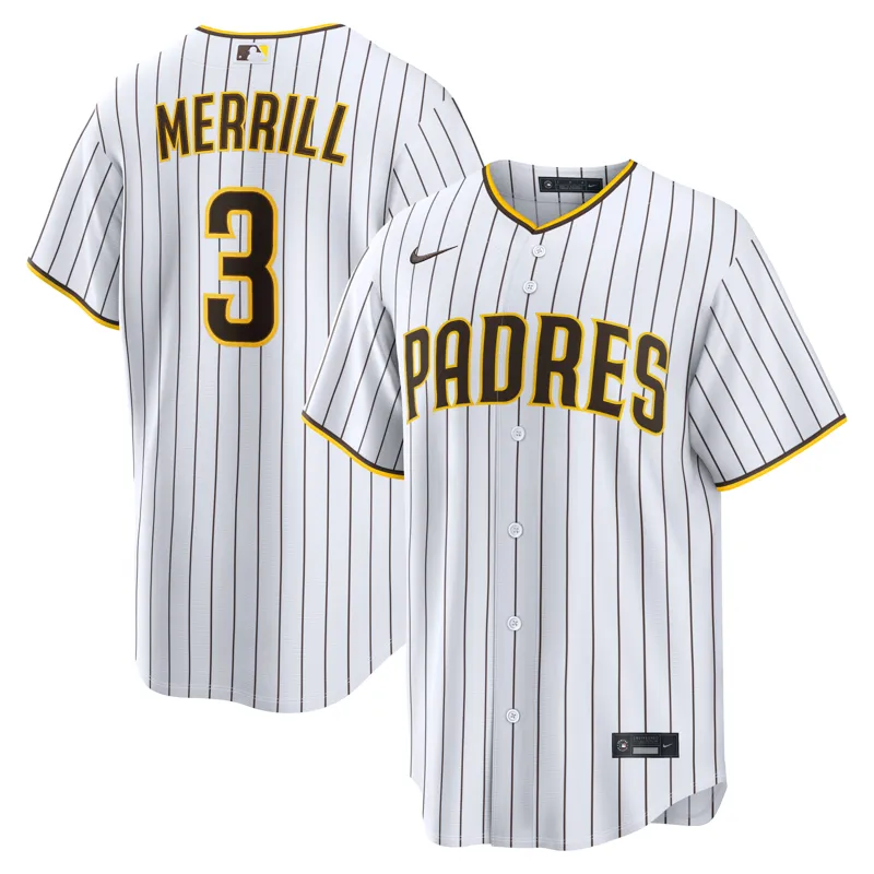 San Diego Padres Jersey Jackson Merrill White Home Jersey - Image 4