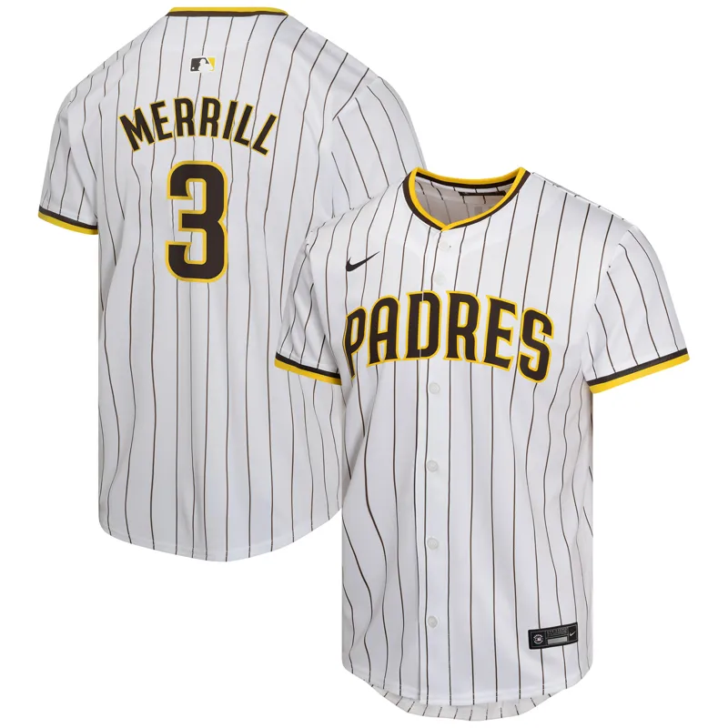 San Diego Padres Jersey Jackson Merrill White Home Jersey - Image 3