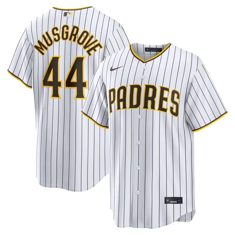 San Diego Padres Jersey Joe Musgrove White Home Jersey - Image 3