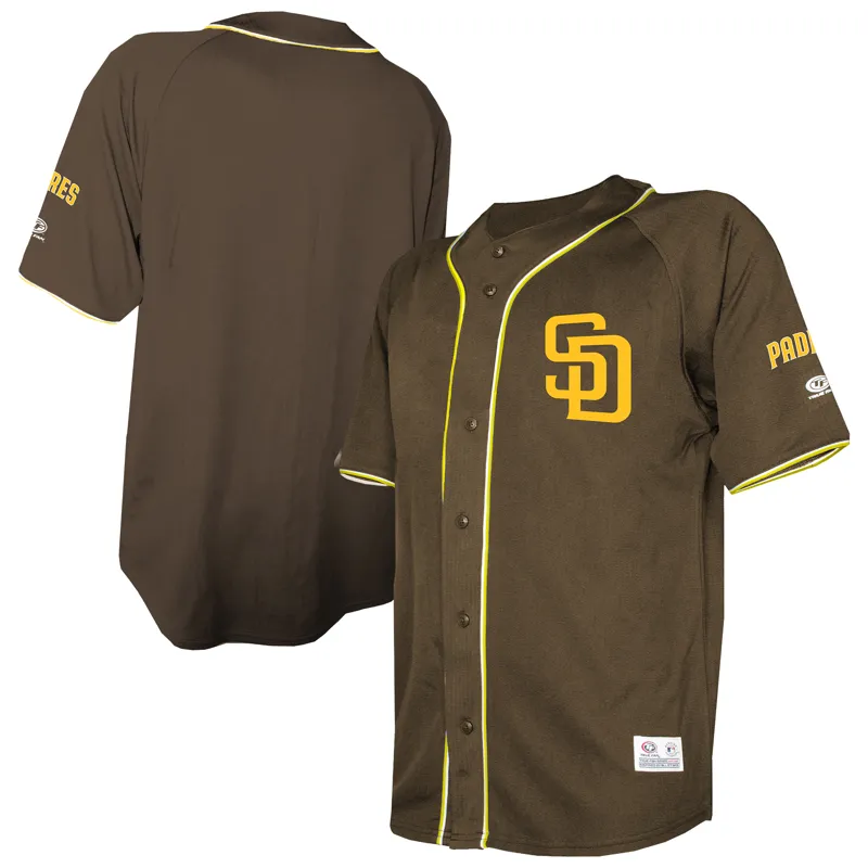 San Diego Padres Jersey Stitches Brown Team Color Full Button Jersey