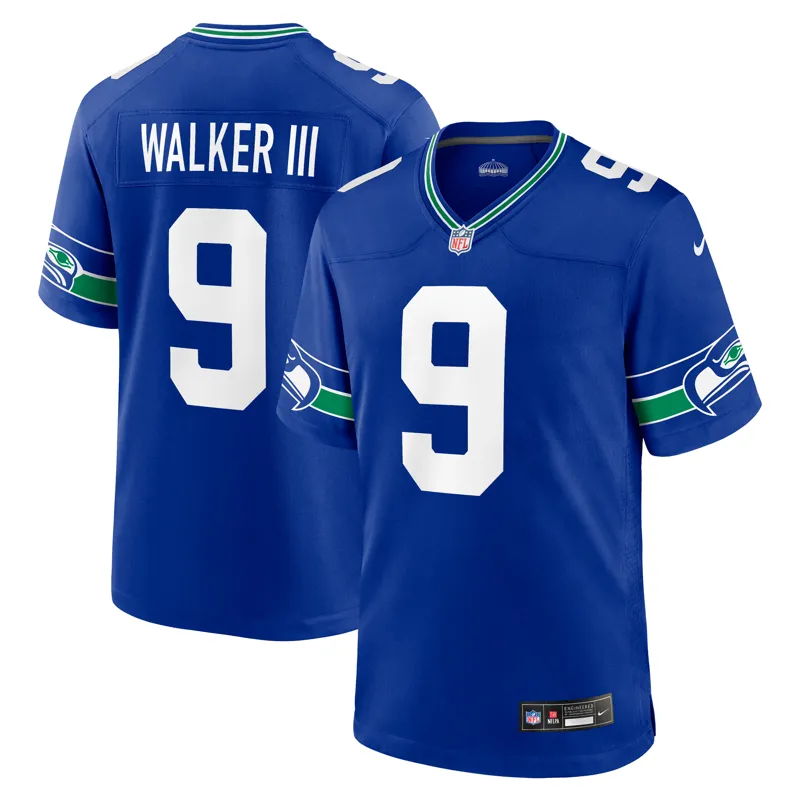 Seattle Seahawks Jersey Kenneth Walker Iii Navy Player Jersey - Image 5