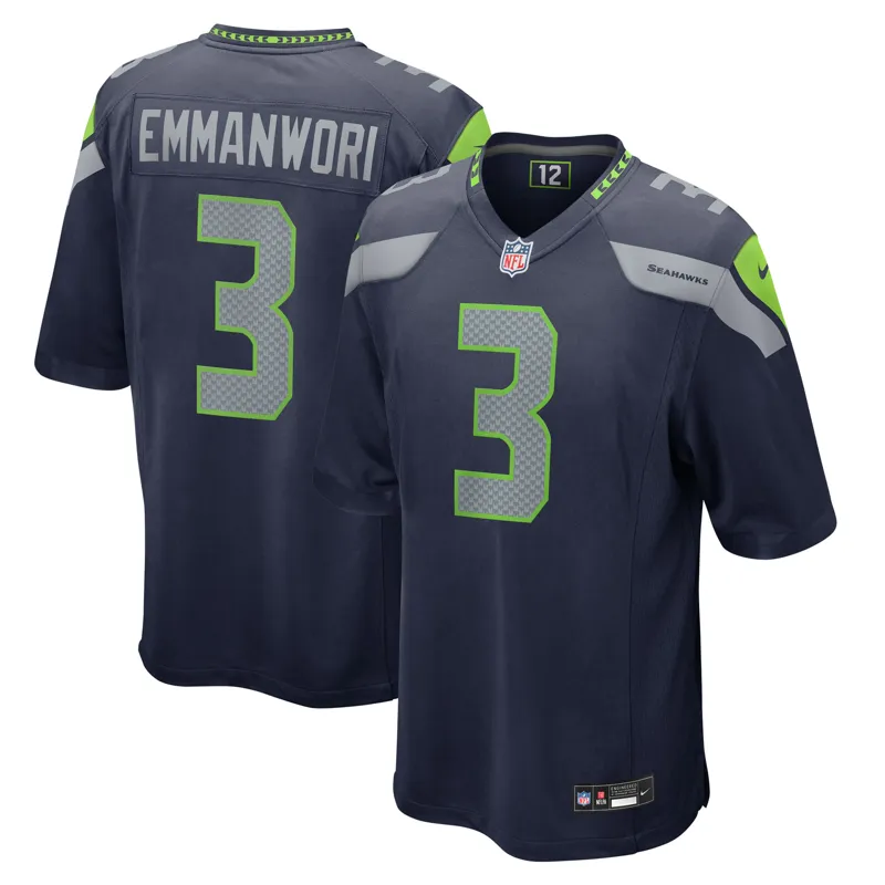 Seattle Seahawks Jersey Nick Emmanwori College Navy Team Game Jersey
