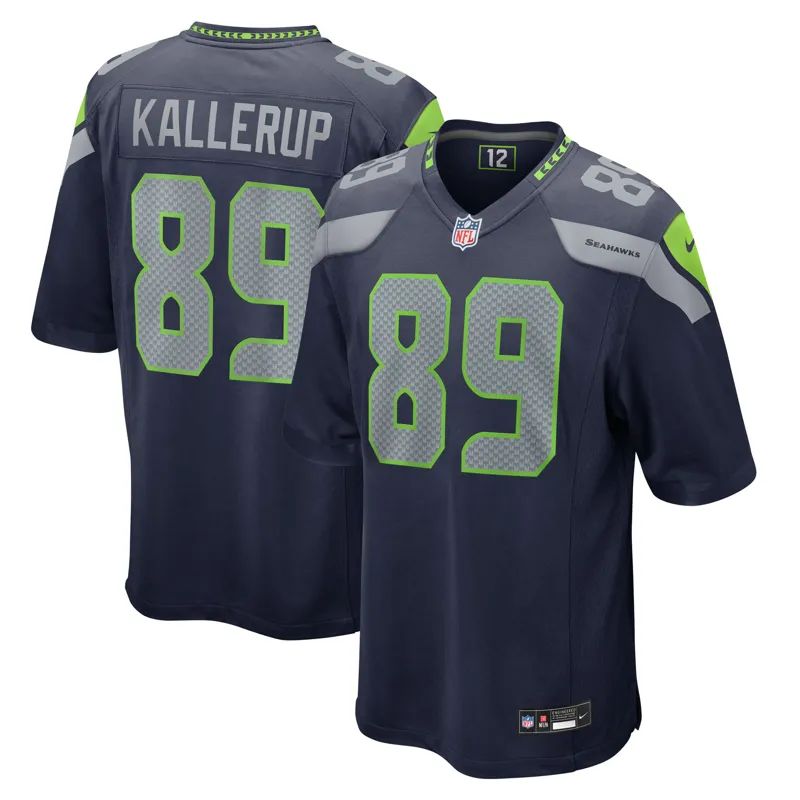 Seattle Seahawks Jersey Nick Kallerup College Navy Team Game Jersey