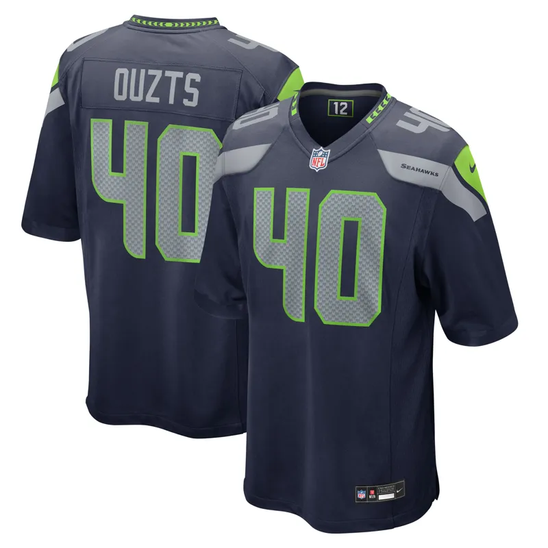 Seattle Seahawks Jersey Robbie Ouzts College Navy Team Game Jersey