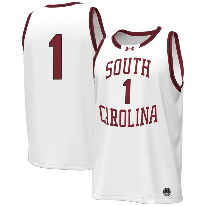 South Carolina Gamecocks Jersey Under Armour #1 White Throwback Jersey