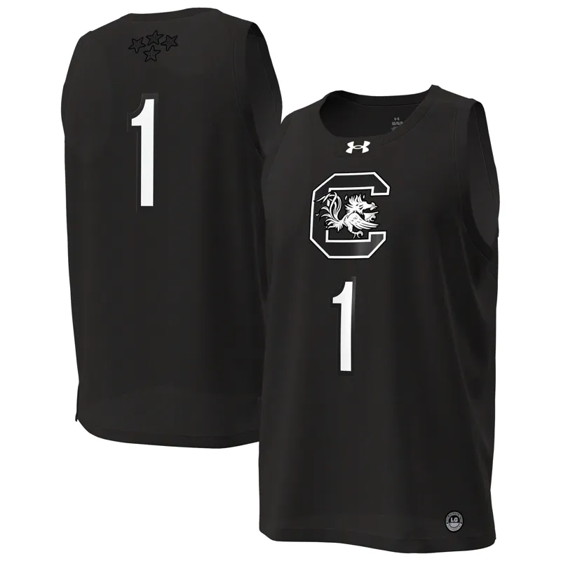 South Carolina Gamecocks Jersey Under Armour #1 White Throwback Jersey - Image 2