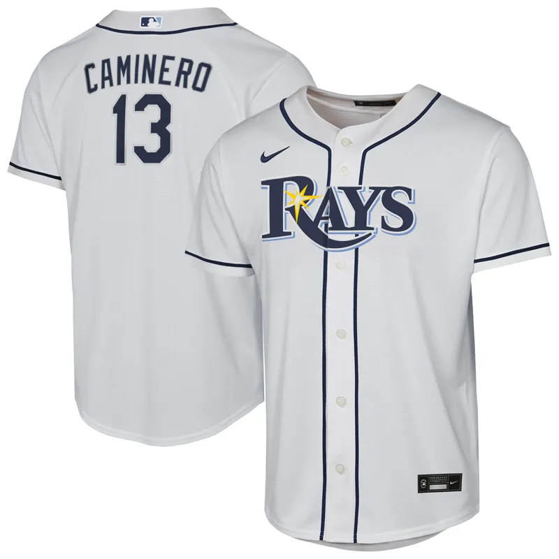 Tampa Bay Rays Jersey Junior Caminero White Home Player Jersey