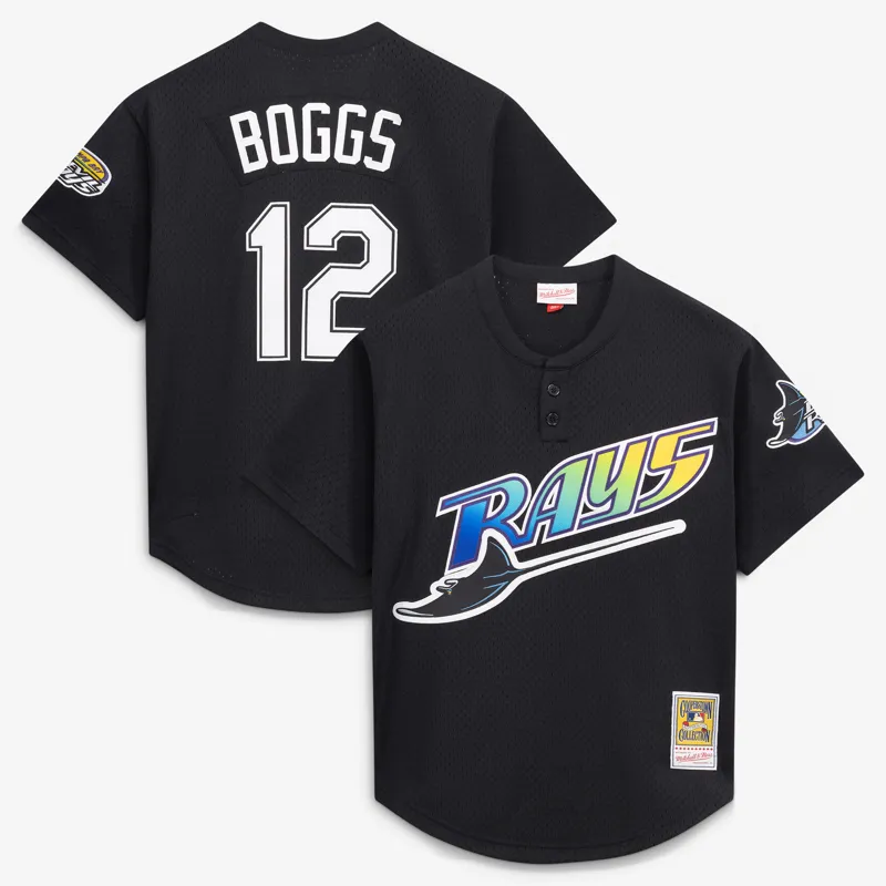 Tampa Bay Rays Jersey Wade Boggs Black Batting Practice Jersey