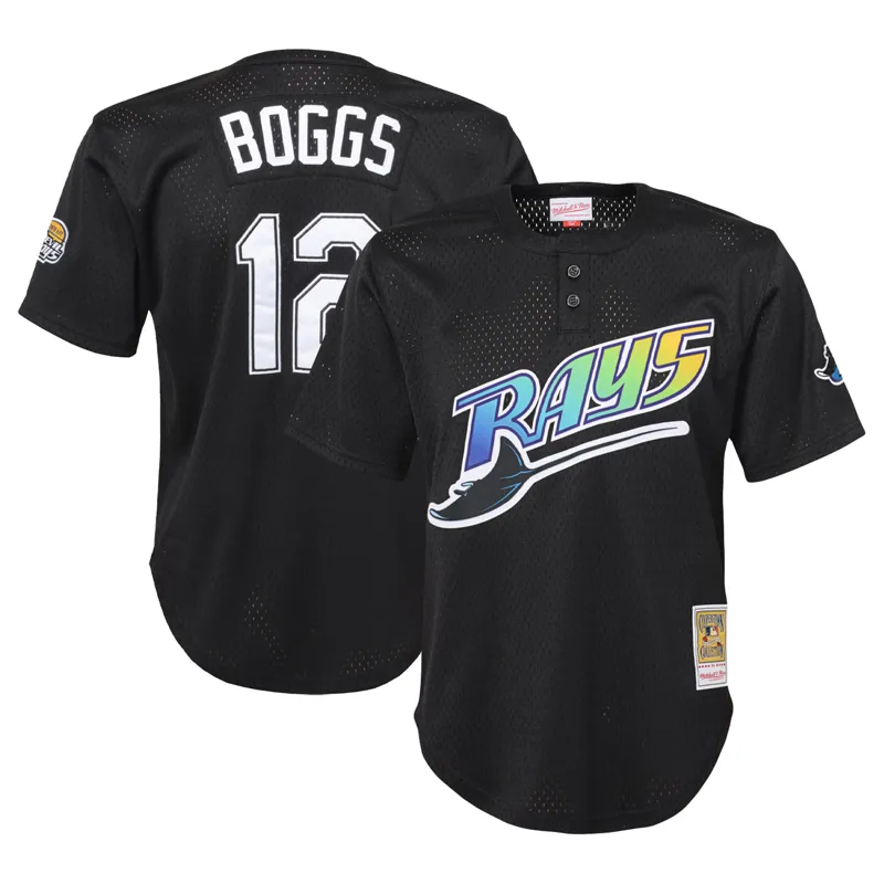 Tampa Bay Rays Jersey Wade Boggs Black Batting Practice Jersey - Image 2