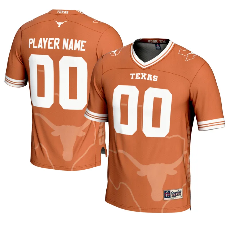 Texas Longhorns Jersey Gameday Greats Texas Orange Icon Print Pick A Player Jersey